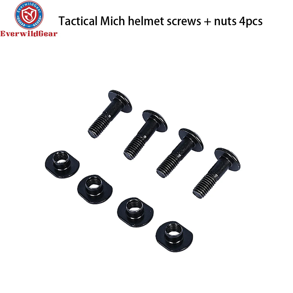 Tactical MICH2000 Helmet ARC Rail Screw Nuts 4pcs Set Airsoft Hunting Paintball Safety Sports Accessories