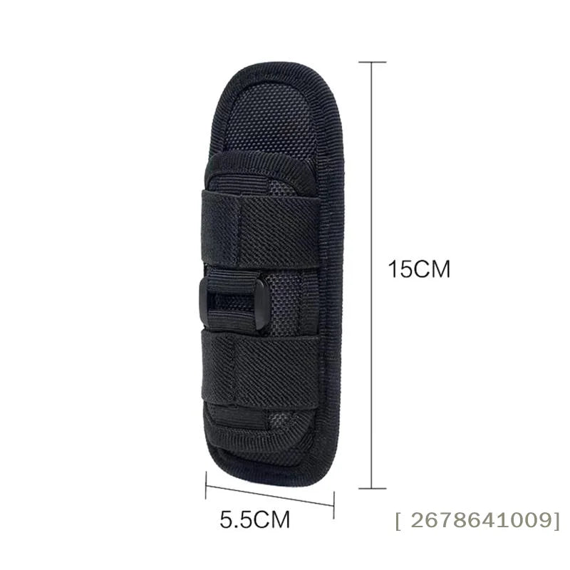 Rotatable Flashlight Holster,Nylon Belt Flashlight Pouch, Universal Flashlight Holder for Tactical Use
