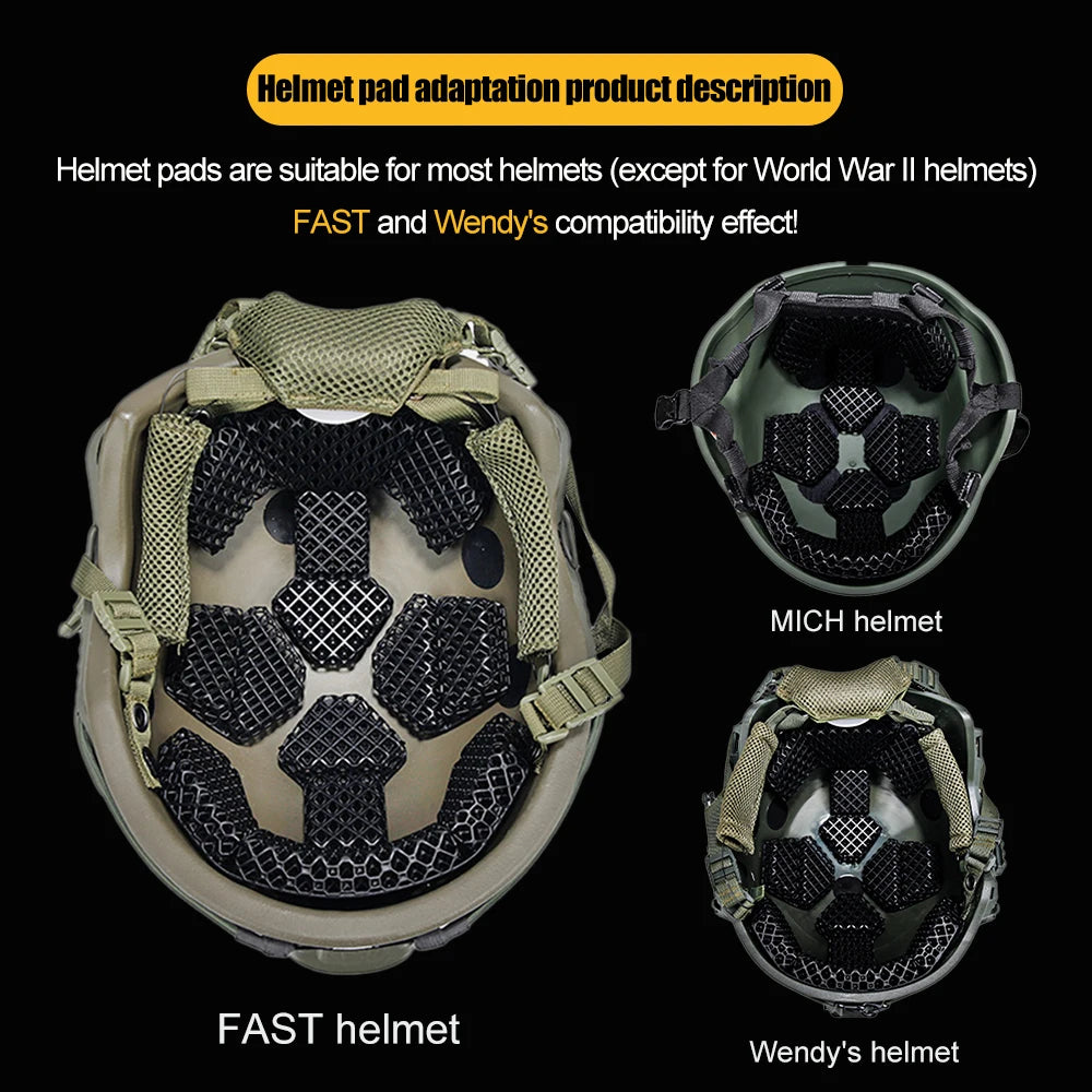 3D Printed Universal Tactical Helmet Liner - Polymer Honeycomb | Breathable, Waterproof & Shock-Absorbing Foam Pad