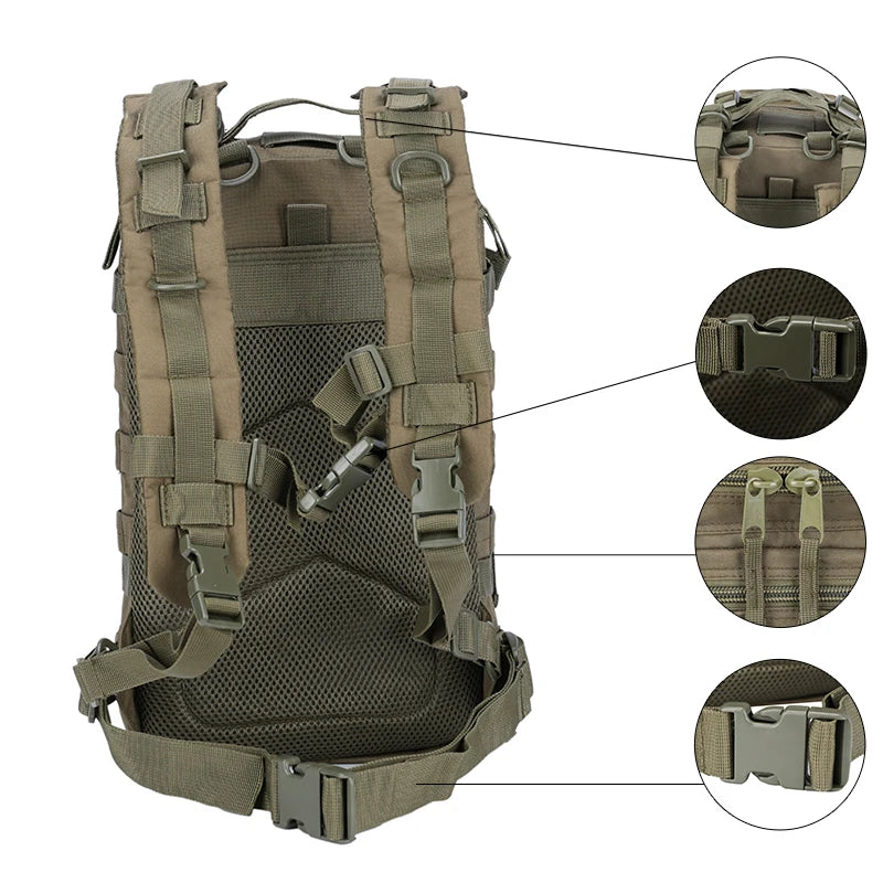 LQARMY 35L Tactical Backpack Molle Assault Rucksack Men Women Backpacks Travel Camping Mochila Militar Tatica Hunting Hiking Bag