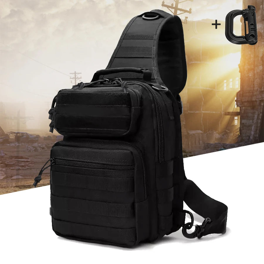 Multi pocket shoulder storage bag with large capacity and quick release buckle design, large sports chest bag
