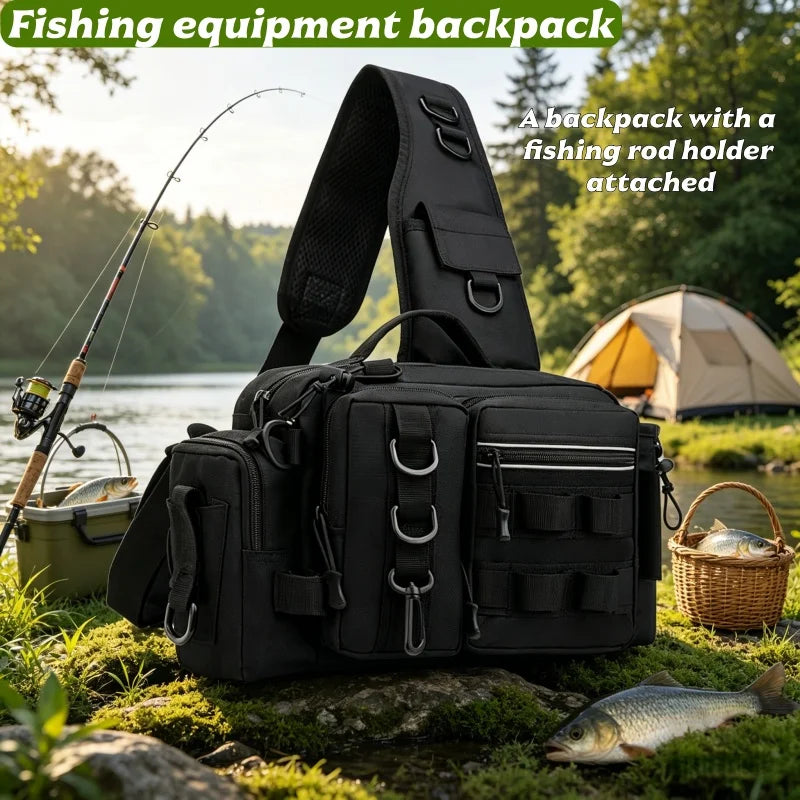 Outdoor Fishing Bag, with a Built-in Storage Space for Holding Fishing Bait and a Place to Fix the Fishing Rod Tactical Bag.