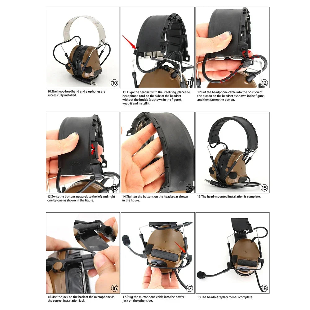 TAC-SKY Replaceable And Removable Headband Compatible With PELTOR Series COMTA I II III IV Tactical Headse