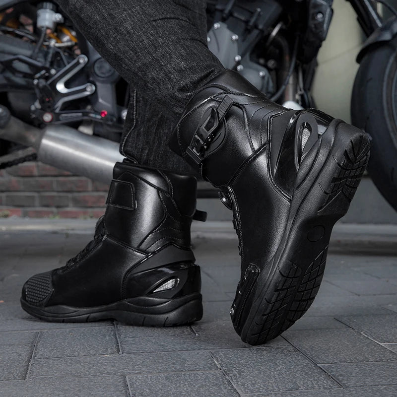 New Motorcycle Boots Men Waterproof Anti Slip Motos Riding Shoes TPU Anti Collision Protection Man Motorbike Protective Boot