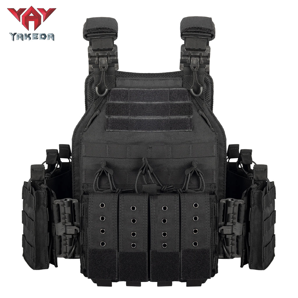 YAKEDA Quick Release 1000D Nylon Tactical Outdoor Vest With Adjustable and Molle System for Airsoft Hunting