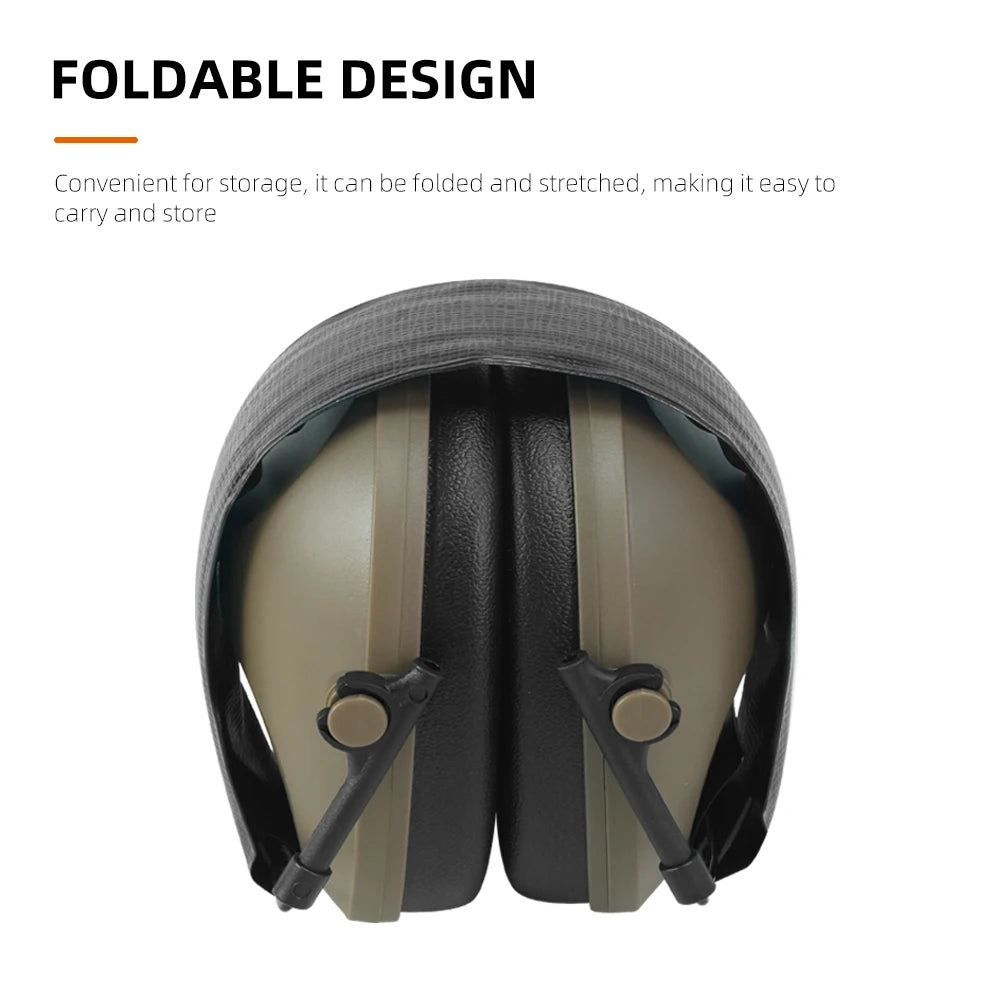 Tactical Headphones Head-Mounted Soundproof Headphones Adjustable Head Circumference Size Shooting Hunting Protective Headphones
