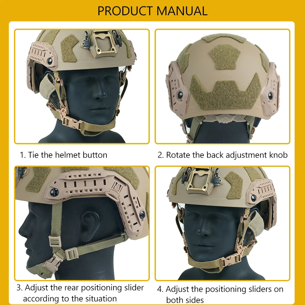 BOOIU Tactical Helmet Lightweight High Quality ABS Helmet FAST Wendy Suspension Pad Outdoor Hunting Safety Protective Equipment
