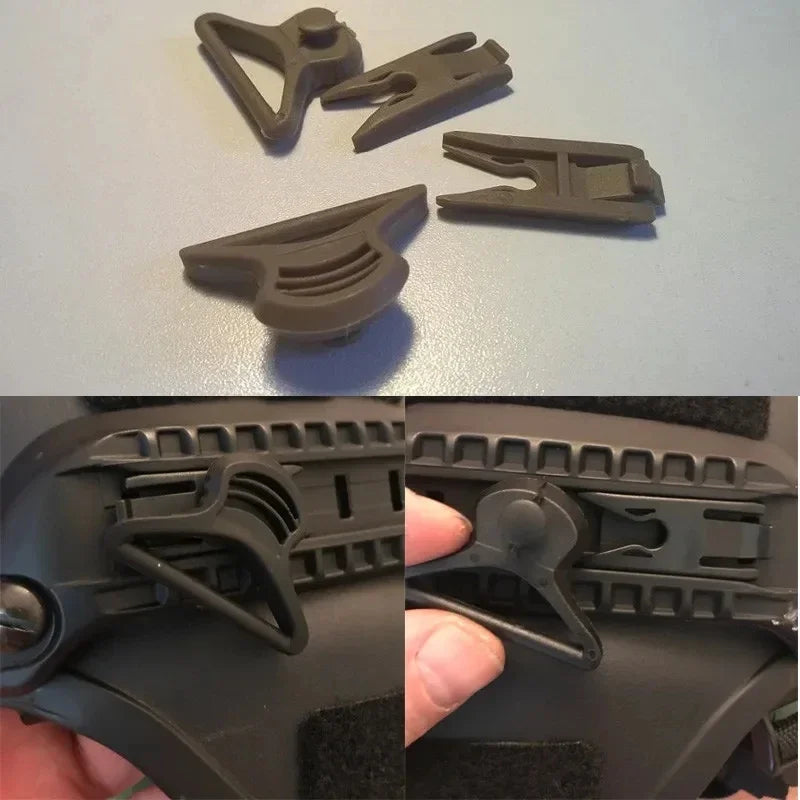 Tactical NV Rotating Clamp Helmet Rail Adapters Hunting Nylon Fast Goggles Rail Swivel Clips Set Adapter Helmet Accessories