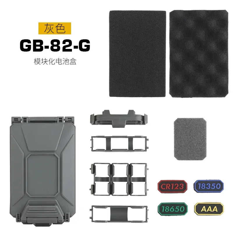 Tactical Modular Battery Case for 18350 AAA 18650 CR123 CR2032 Batteries Holder Waterproof Dustproof Box Integrate MOLLE