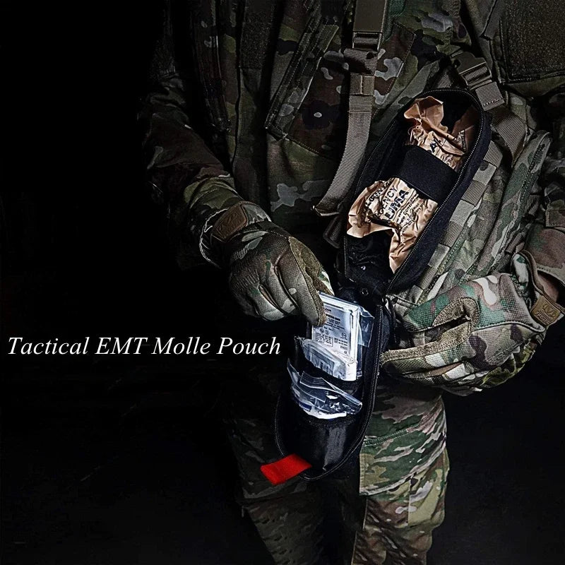 Molle Medical Pouch Tourniquet Holder Tactical First Aid Pouch Trauma Kit Pouch Emergency EMT Med Kit for Camping Hiking