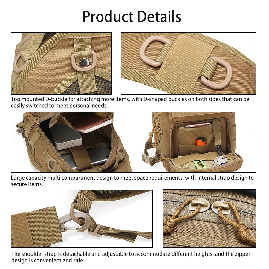 Outdoor cycling sports chest bag, single shoulder diagonal cross bag, large chest bag