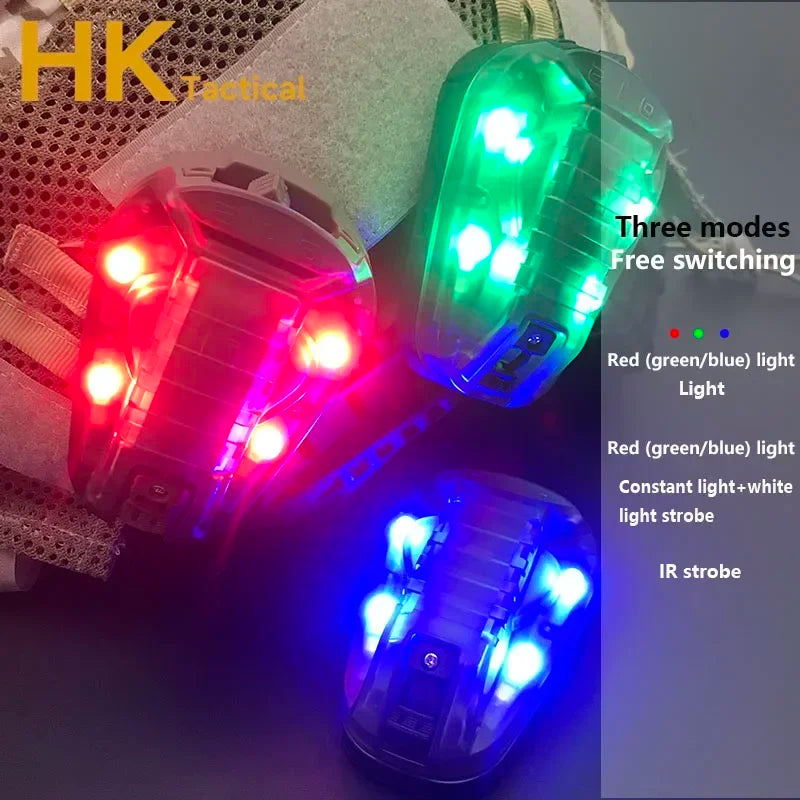 Tactical Helmet Lamp Survival Light Safety Flash Light Strobe Ladybird Light With Waterproof Hunting Outdoor Cycling Camping
