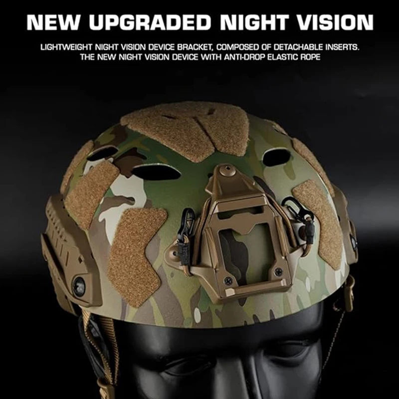 Tactical Helmet Added night vision goggles bracket CS Round Holes Fast Helmet Helmet for outdoor shooting shooting hunting