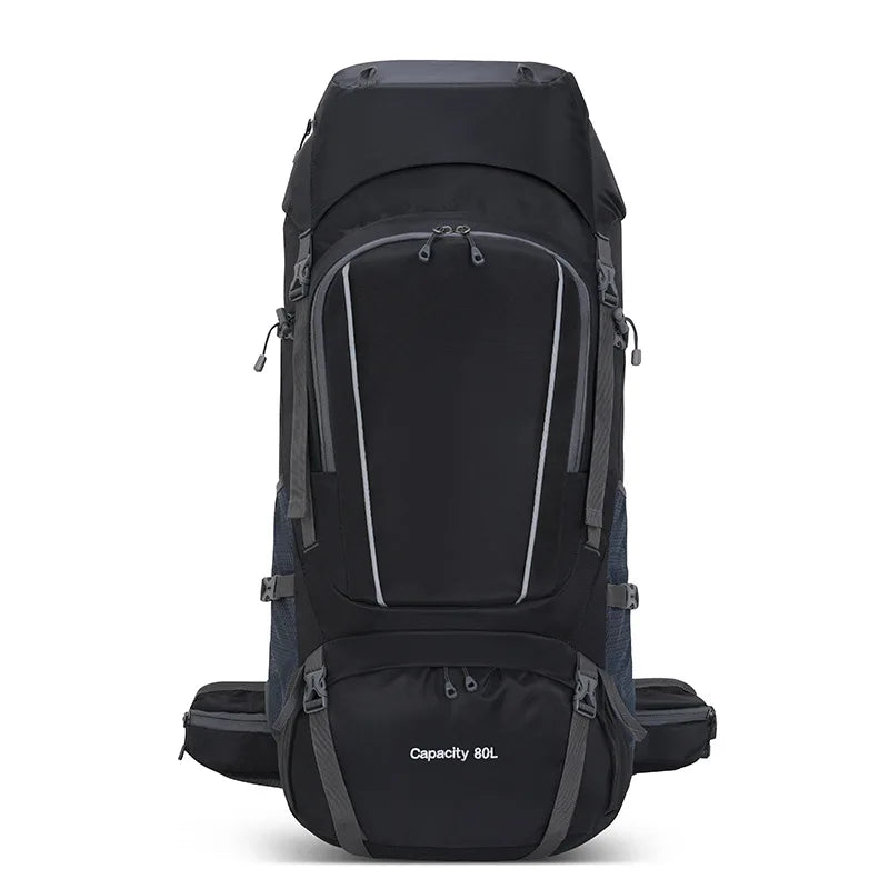 80L Waterproof Multifunctional Outdoor Backpack Large Capacity Mountaineering Bag with Rain Cover for Camping Hiking