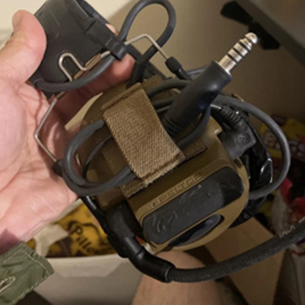 2PCS Tactical Headset Walkie Talkie Cable Wire Elastic Organizer Holder Headset Wire Harness For FAST MICH Helmet Equipment