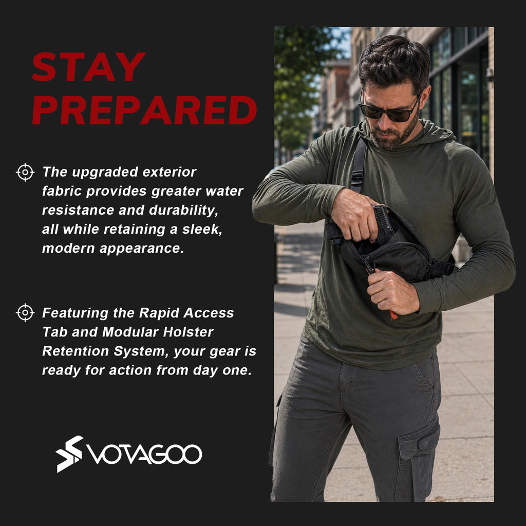 VOTAGOO Tactical Waist Bag Hidden Belt Concealed Carry Pouch EDC for Men Women Outdoor Travel Hiking