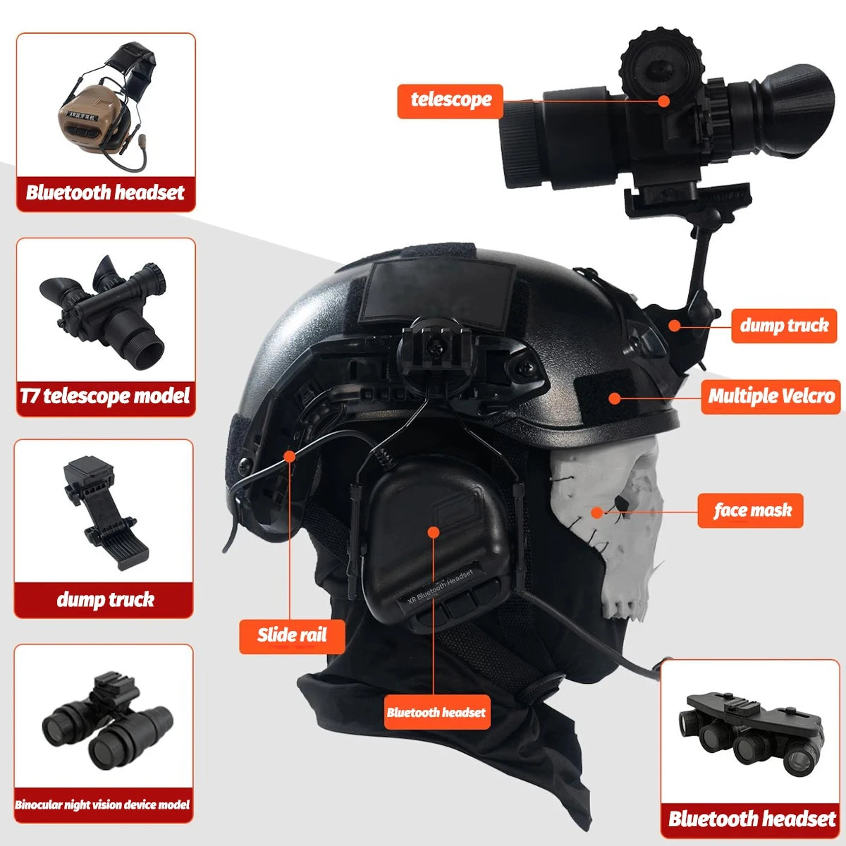 Tactical Kids Helmet Set COD Airsoft Helmet Kit with Ghost Full Face Mask NVG Model Headphones for CS Call of Duty 19 Cosplay