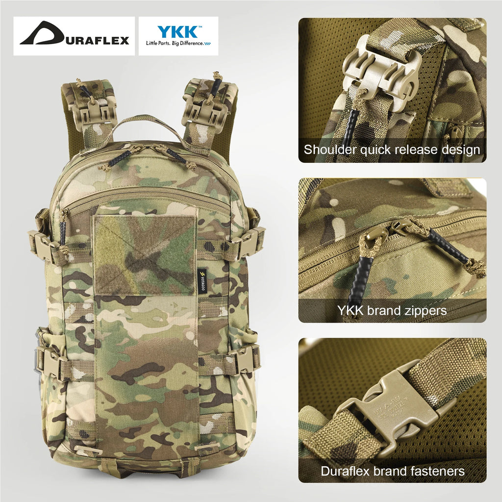VOTAGOO New Roaring Cricket 20L Backpack Outdoor Leisure Commuter Functional Mountaineering Waterproof Camouflage Tactics