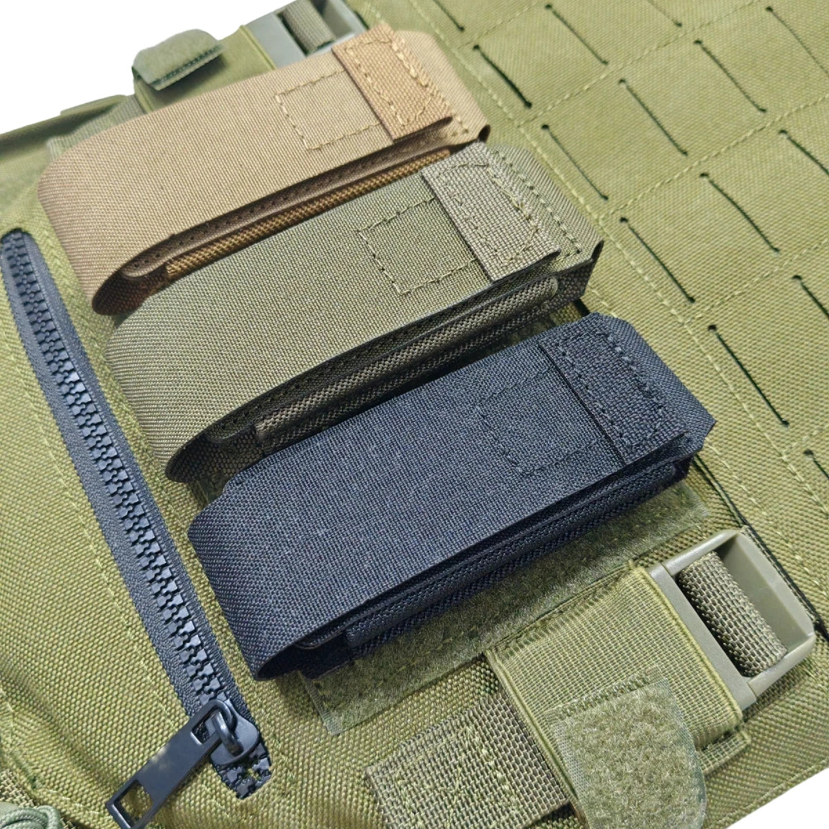 Tactical Slim Utility Pouch Nylon EDC Tool Bag Velcro Flap Fits Various 9mm Magazines for Hiking Camping Outdoor