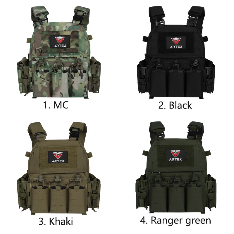 ARTEX 8315T Cycling Vest Outdoor Riding Gear MOLLE Style Vest Quick Release Design Laser Cut Style Storage Gear for Bike Sports