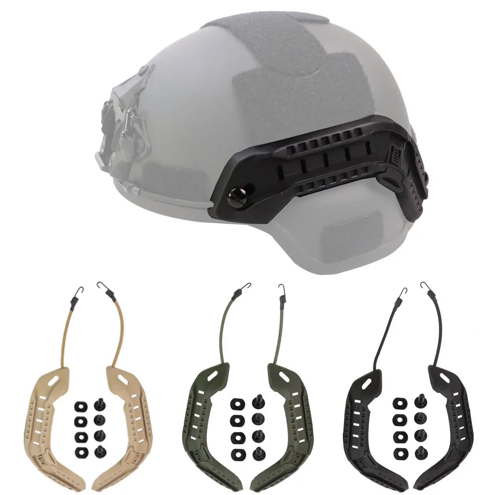 BOOIU MICH2000 Tactical Helmet Side Guide Rail With Lanyard Nylon ARC Helmet Adapter Rail Military Airsoft Helmet Accessories