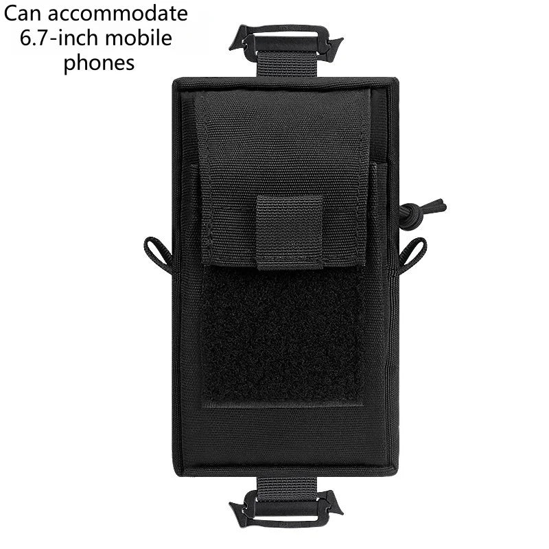 MOLLE-Compatible Shoulder Strap Bag | Multi-Function Outdoor Pouch | Phone Holder & Storage for Camping & Hiking Gear