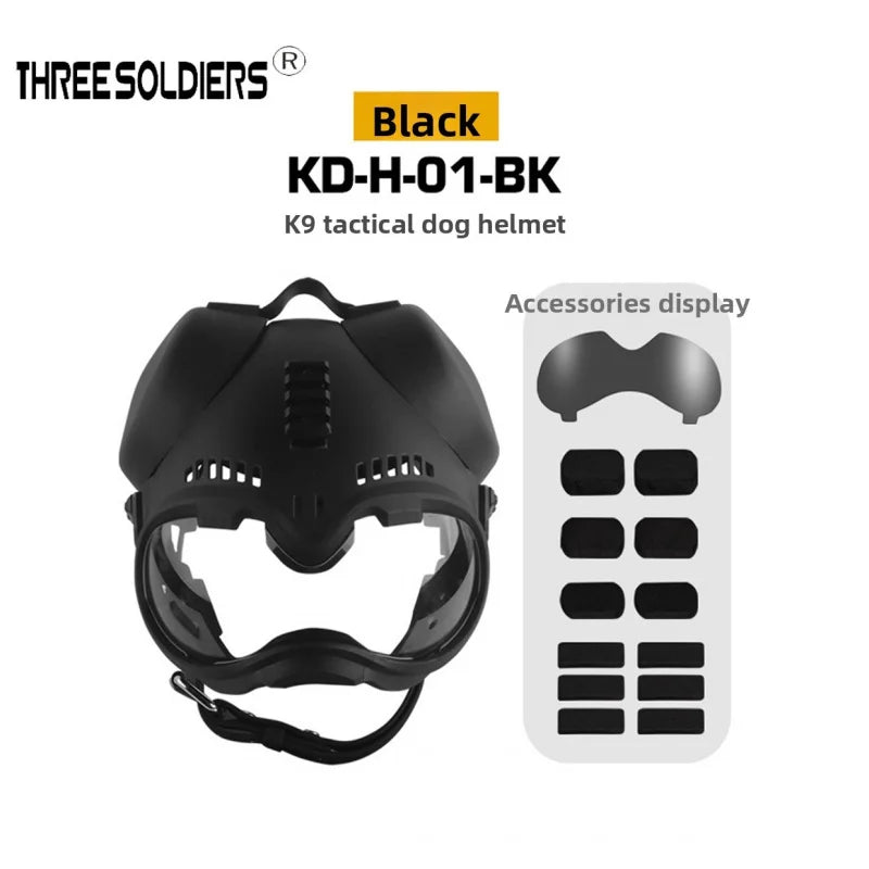K9 Tactical Dog Helmet, Style Dog Tactical with Training Goggles, Protective Face Shield Working Dogs Out