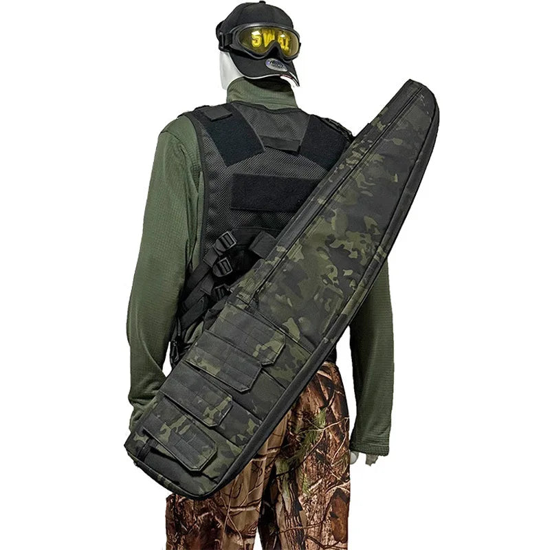 Soft Rifle Gun Case Shotgun Carrying Bag Outdoor Fishing Bag with Slant Opening Adjustable Shoulder Sling Tactical Accessory Bag