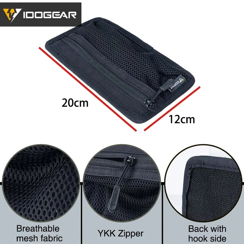 IDOGEAR Tactical Mesh Pouch Insert Modular Bag Compartment Utility Organizer Admin Pouch EDC Pocket with Hook Fasteners 35112