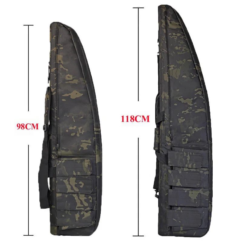 1M/1.2M Outdoor Tactical Gun Bag Storage Bag Camo Slant Opening Fishing Rod Bag Dual Carry Modes Padded Shockproof Protection