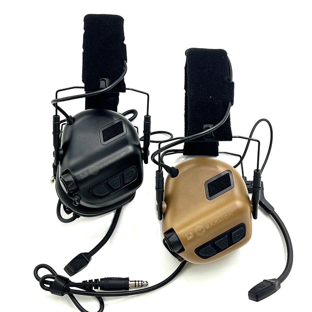 EARMOR Tactical Electronic Shooting Earmuffs M32 SE Hunting Noise Reduction Headset with ARC Bracket, M51 PTT for Communication