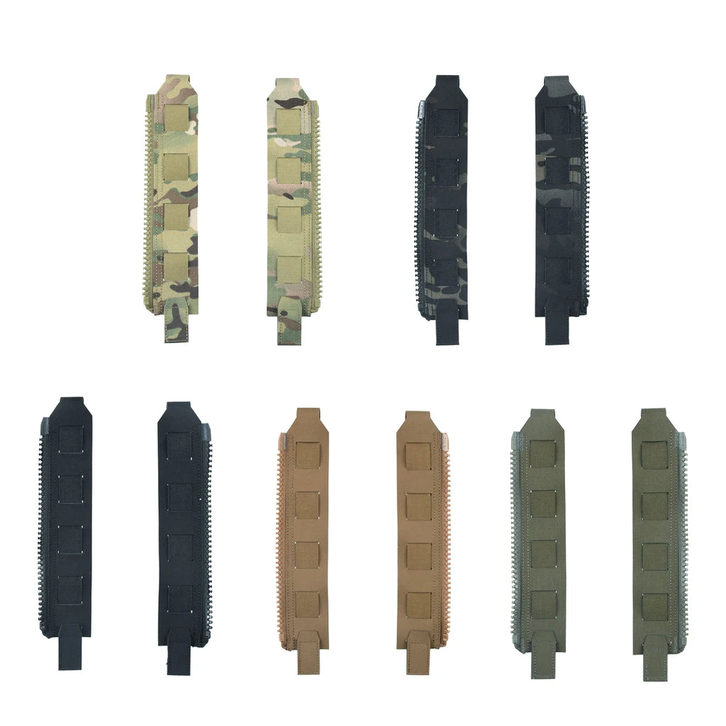 Tactical Back Panel Zipper MOLLE Adapter 500D Nylon Lightweight Versatile For Rear Pack Plate Carrier 3950 Tactical Gear 2PCS