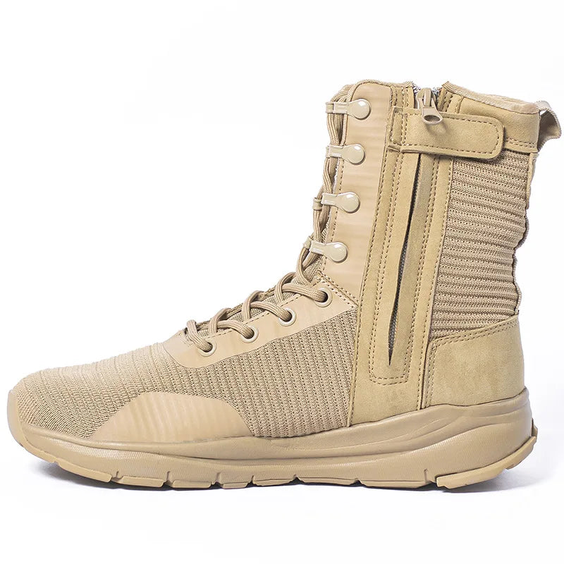 Men  super Lightweight Summer Breathable Boots Tactical Airsoft Paintball Boots Side Zipper Male Desert Combat Ankle Boots