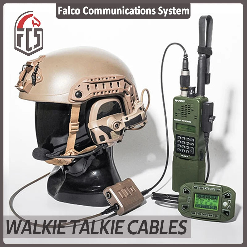 FCS-TACTICAL AMP Tactical Headset V20 V60 PTT Connects Cable Adaptor，Connector Standard KN6 to BAOFENG KENWOOD TYT