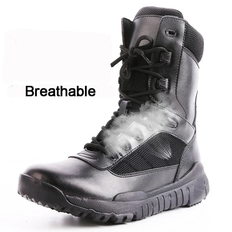 Summer Breathable Men Ankle Combat Boots Shoes Mens Tactical Desert Shoes 2024 Boot Plus Size Combat High-top Combat Boots