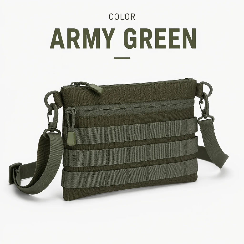 Tactical Style MOLLE Webbing Crossbody Bag Portable Small Square Bag Men's Outdoor Commute Shoulder Bag Lightweight Pouch
