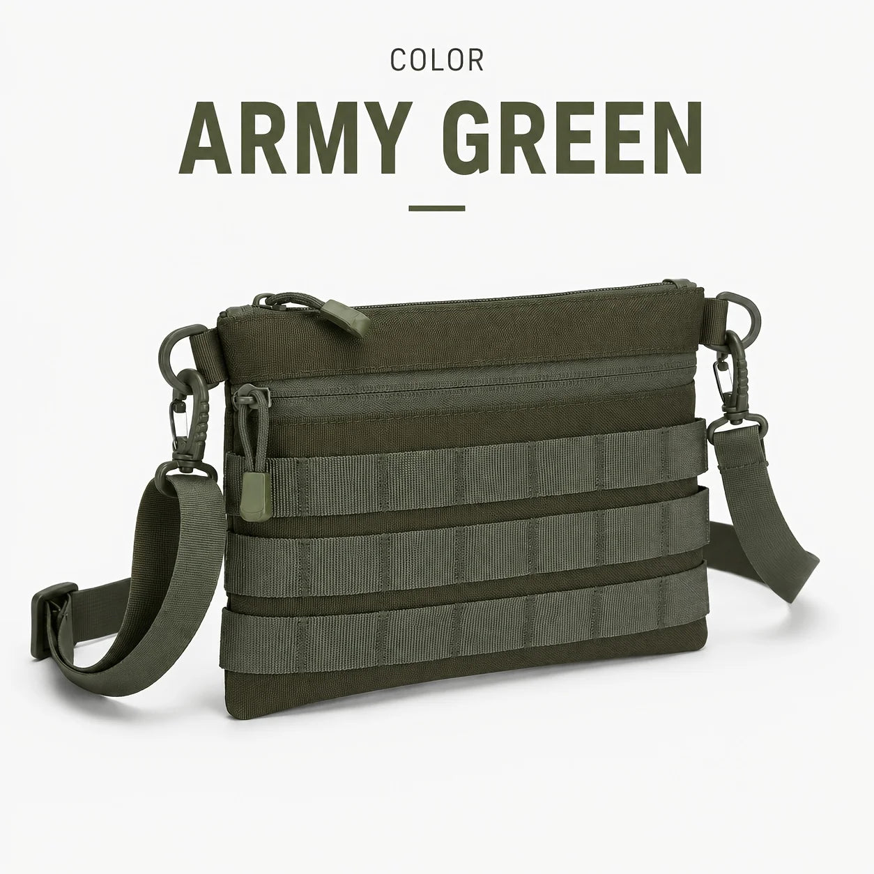 Tactical Style MOLLE Webbing Crossbody Bag Portable Small Square Bag Men's Outdoor Commute Shoulder Bag Lightweight Pouch