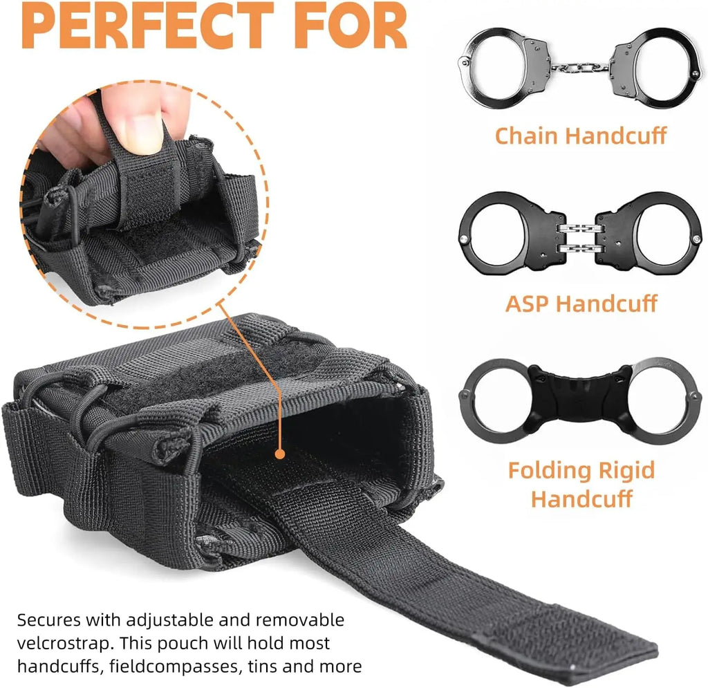 Tactical Handcuffs, Holder Bag, Open Top, Universal Handcuffs Box, Shackles, Gun Holster, Waist Bag, Belt, Hunting Accessories
