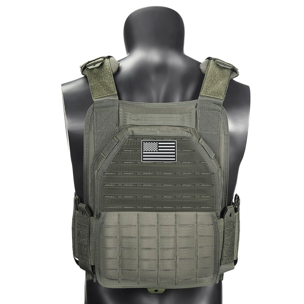 Outdoor Training Tank Top Triple Chest Item Pack MOLLE Extended Training Vest (Including US Flag)