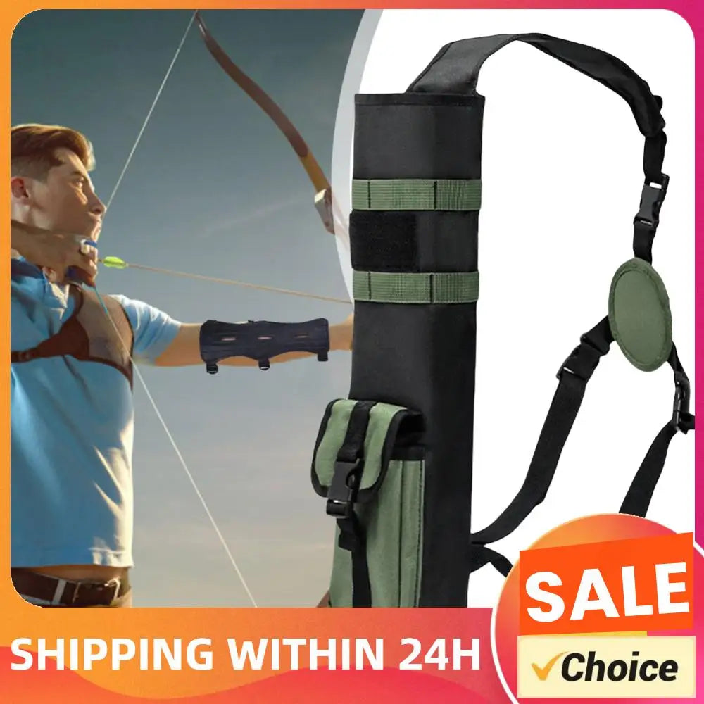 Archery Quiver with Molle System Pocket Back Arrow Quiver Dual Use Lightweight Arrow Holder for Bow Target Practicing