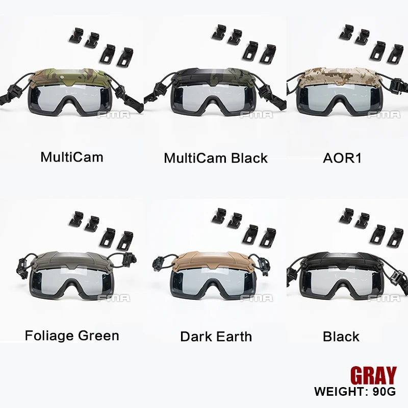 FMA Safety Goggles For Tactical Helmet Protective Glasses Anti Fog Dust 3MM thickness lens CS field goggles TB1333