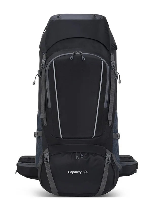 80L Waterproof Multifunctional Outdoor Backpack Large Capacity Mountaineering Bag with Rain Cover for Camping Hiking
