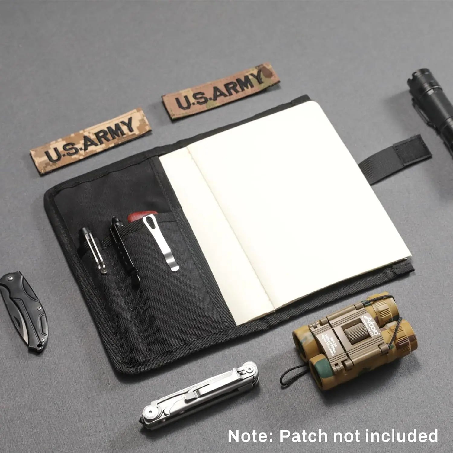 Outdoor Tactical Pocket Journal Protective Case Cover, A5 Notebook with Detachable Loose-leaf Pages