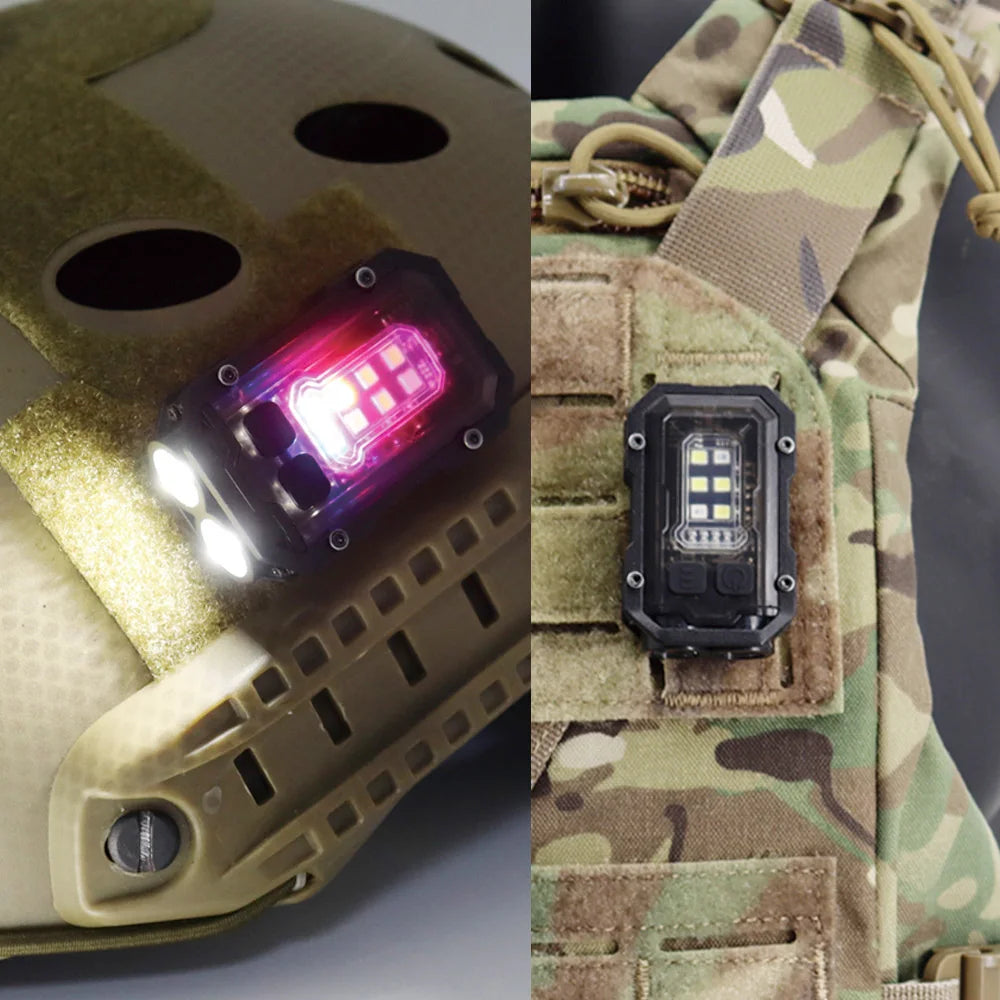 USB Charging Outdoor Tactical Helmet Safety Flashing Light Survival Signal Light Waterproof Lamp For Hunting Hiking Cycling