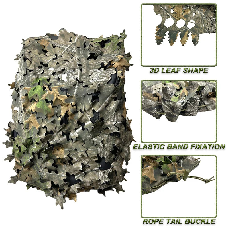 3D Bionic Leaf Shape Backpack Cover Iaser Cutting Outdoor Hunting Camo Backpack Cover Hunting Backpack Accessories