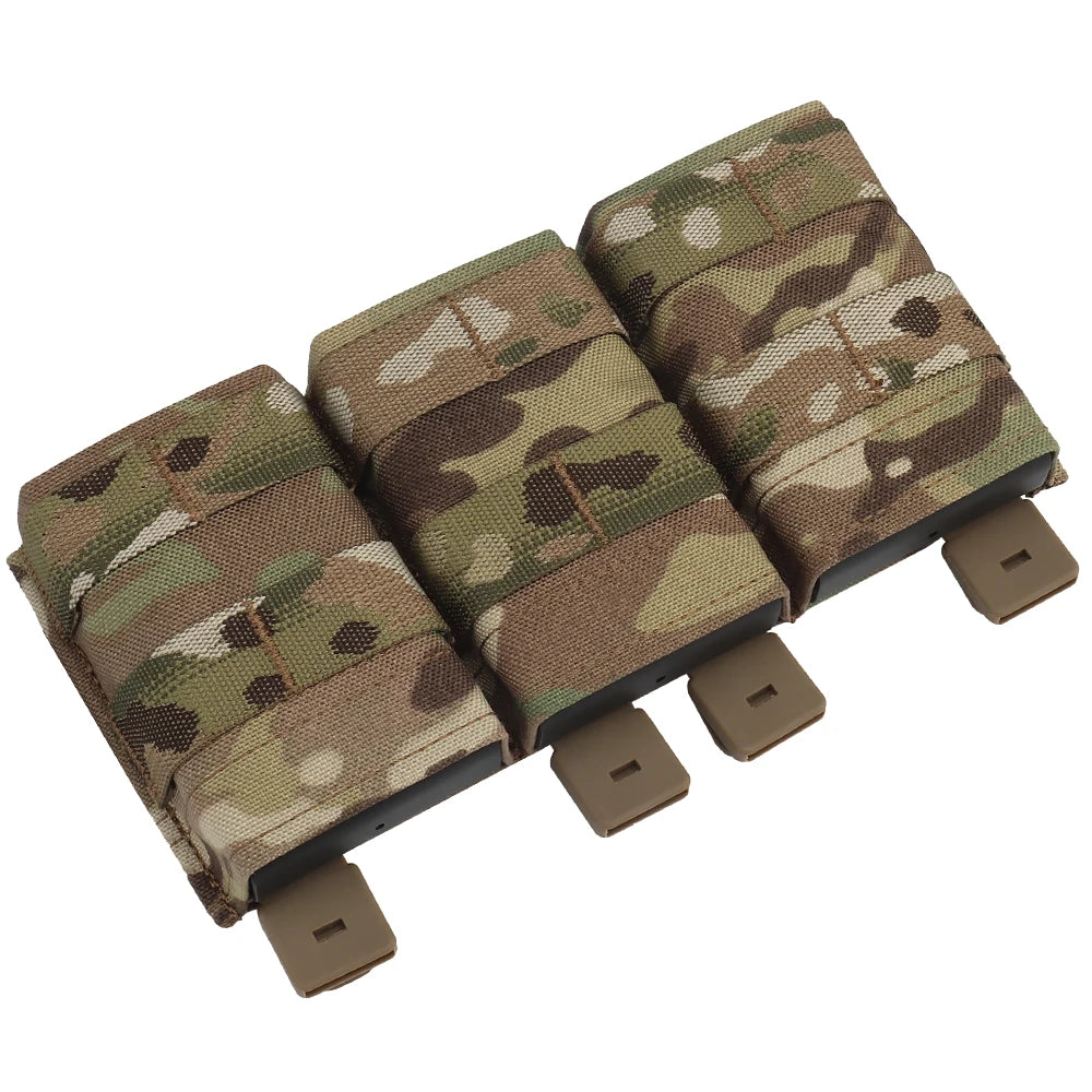 Tactical Medium FAST 5.56 Triple Mag Pouch Molle System with Kydex Clamps for Plate Carrier Airsoft M4 AR15 MAG Pouches