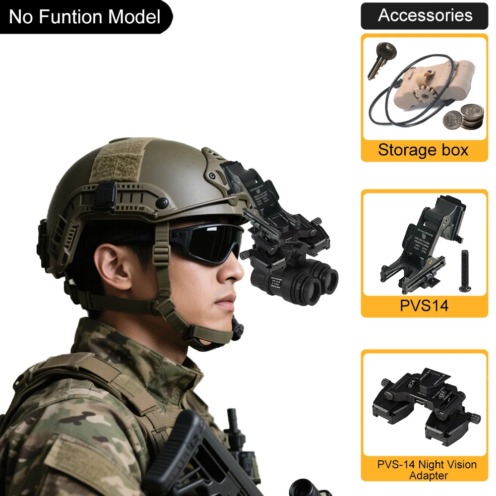 BOOIU Helmet Model PVS15 Night Vision Two-Tube Night Vision Device With Battery Case Sports Helmet Accessory No Function Model