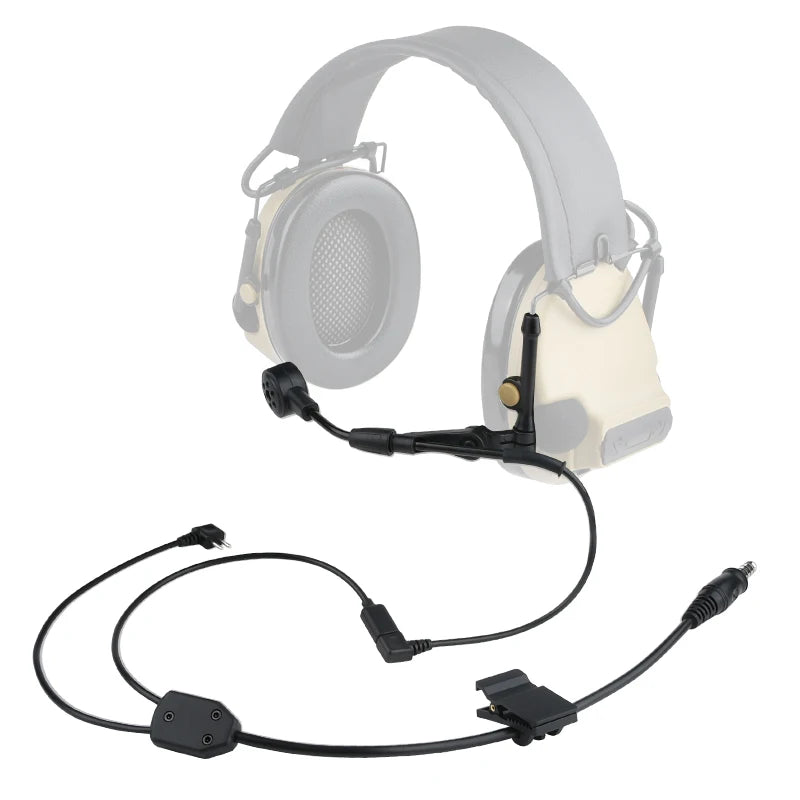 Tactical C3 Headset Wiress Version Microphone Cable Tactical Communication Hunting Shooting Earphones PTT Push to Talk Accessory