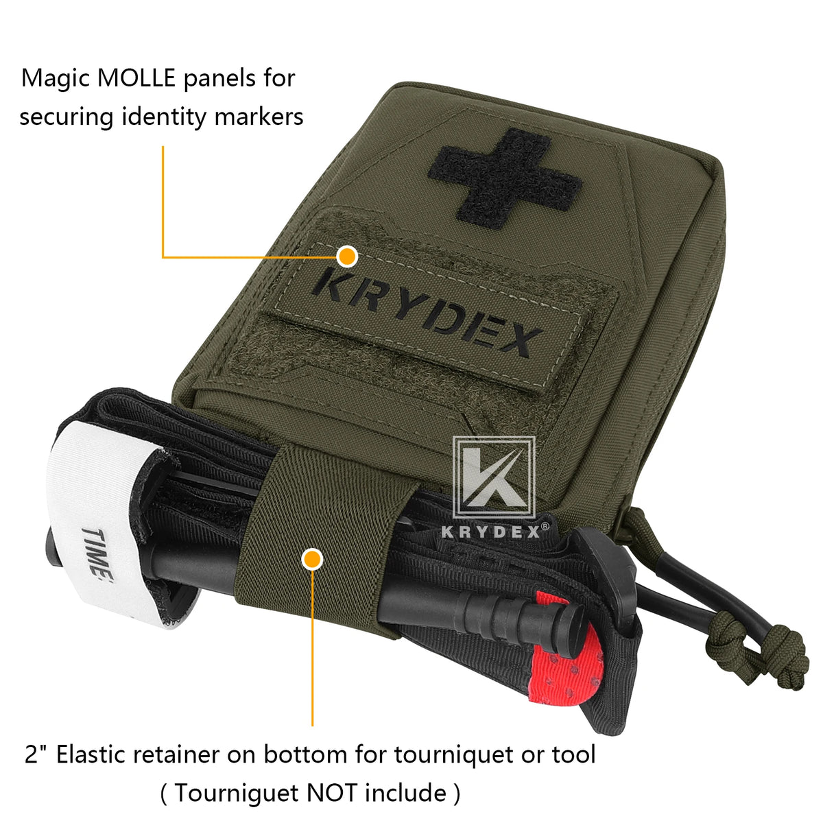 KRYDEX Tactical Medical IFAK Pouch First Aid Holder Tourniquet Trauma Bag For Vest Belt Hunting Outdoor Accessories