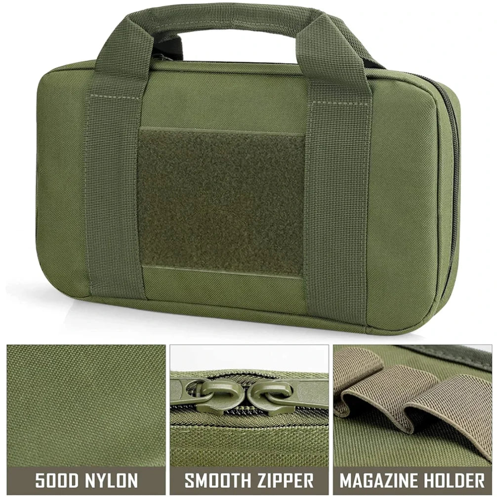 Pistol Bag Concealed Carry Case Soft Padded Handgun Pouch with Magazine Storage Slot Pistol Wallet Hunting Accessories